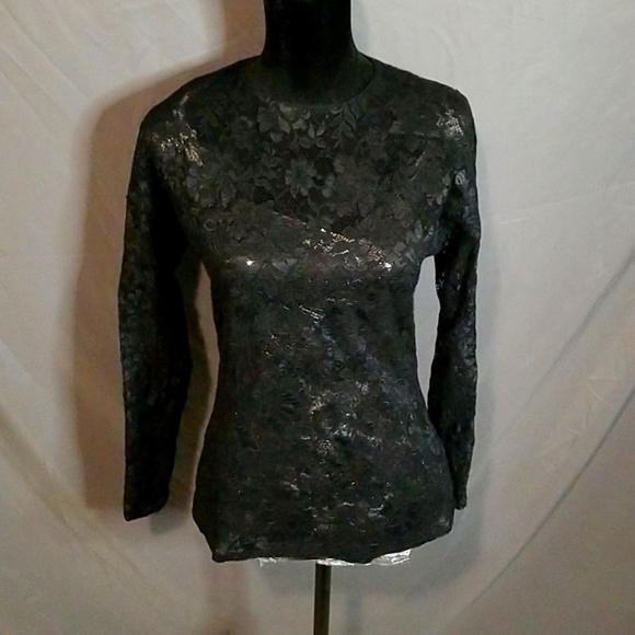 Ellen Tracy Tops - EUC Vintage Linda Allard for Ellen Tracy Lace longsleeve blouse size 10